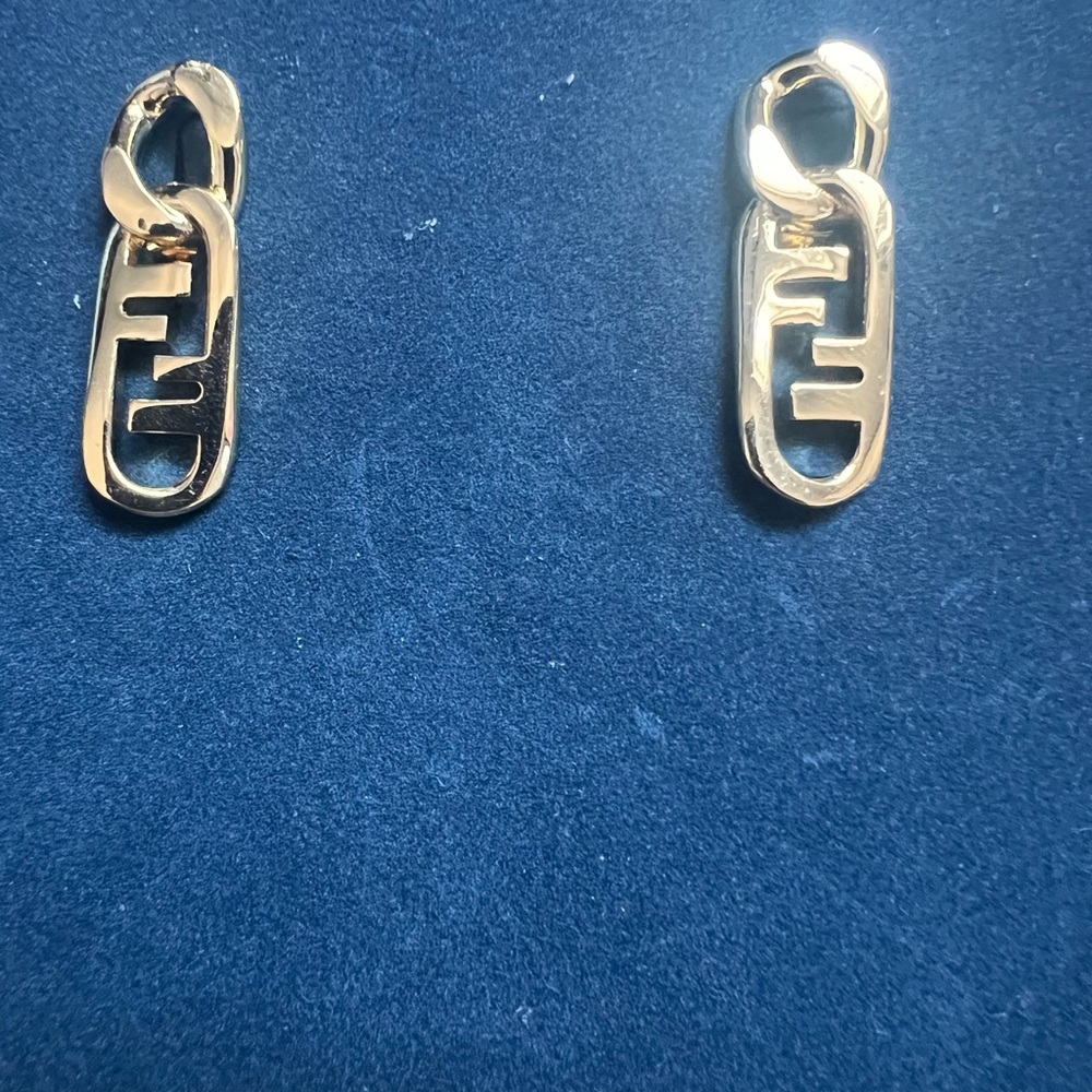 Fendi gold tone earrings